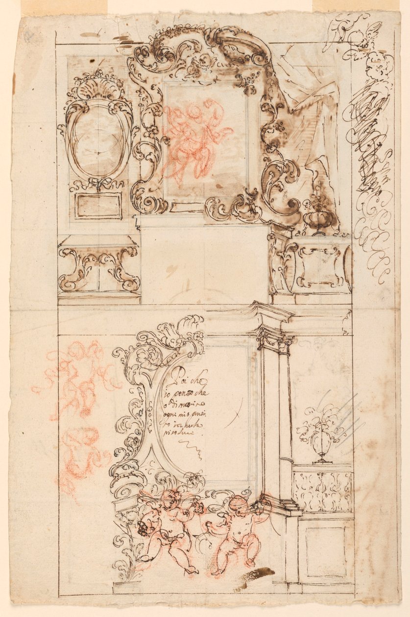 Ritning, altare av Unknown