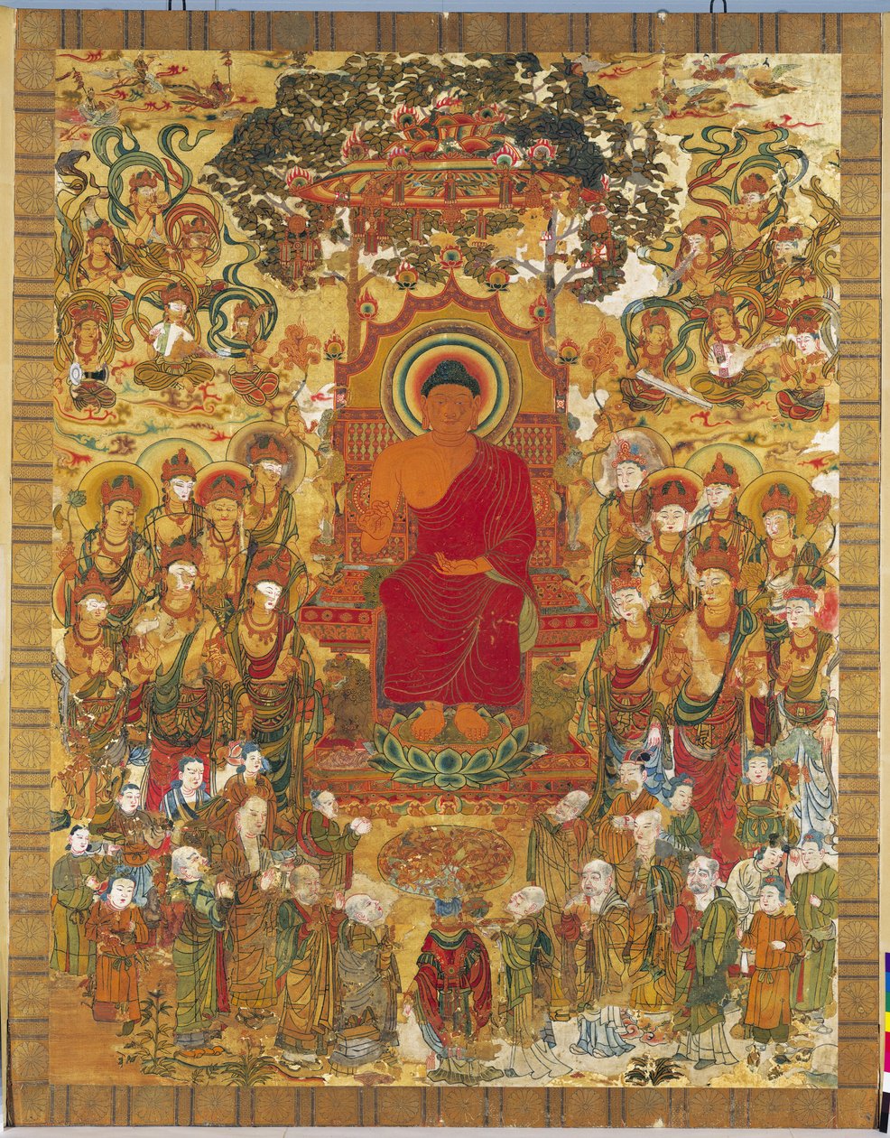 Embroidery illustrating Sakyamuni Preaching av Unknown