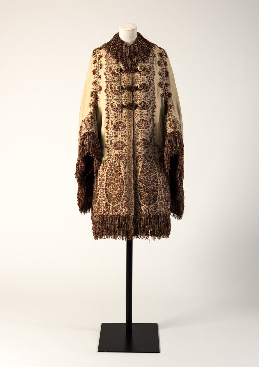 Krämullsmantel gjord av vävd Kashmirsjal, 1870-tal (ull) av Unbekannt Unbekannt