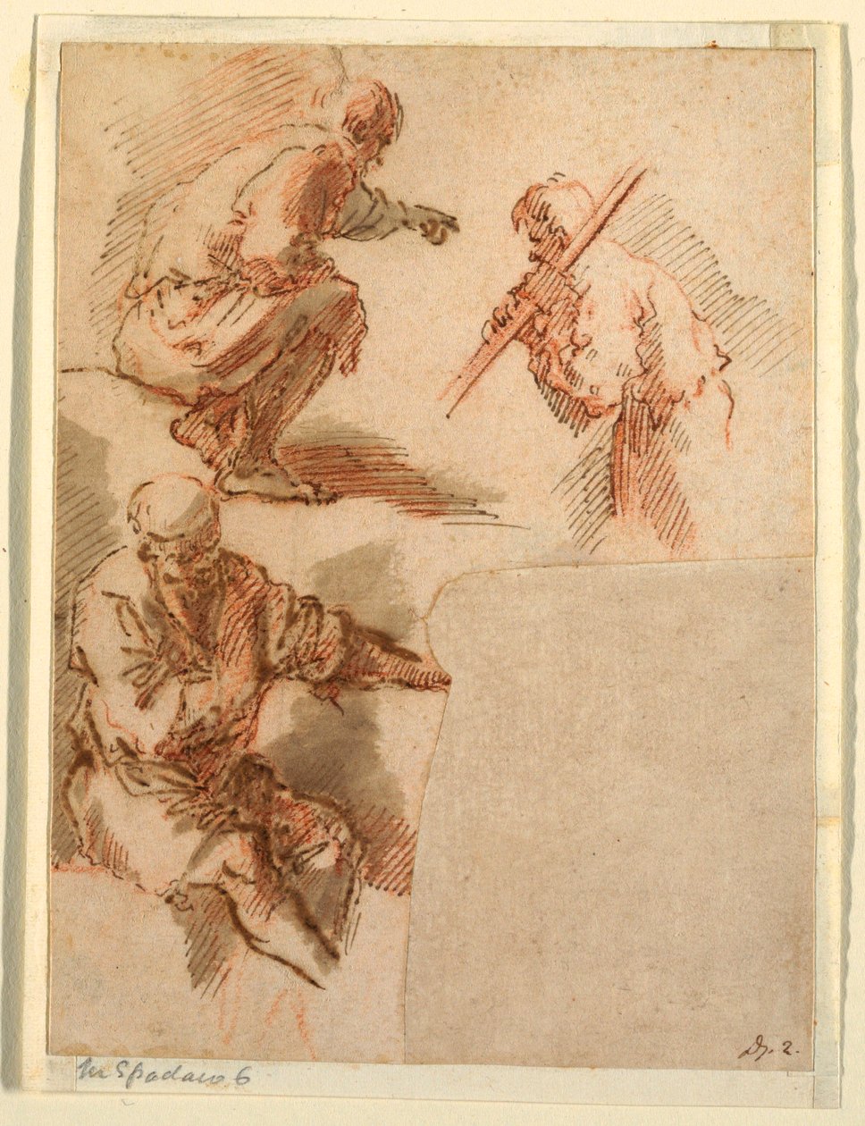 Teckning, tre män, 1630-1640 av Unknown