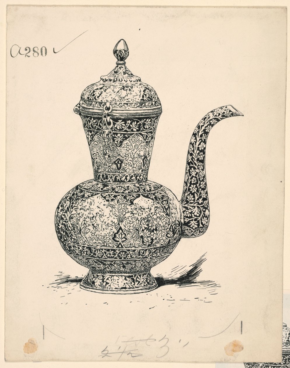 Ewer av solid silver gjord på Ispahan av Unknown
