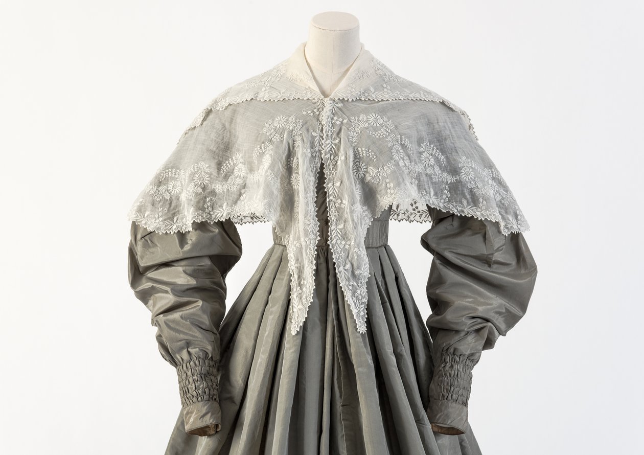 Whitework broderad krage, 1830-tal (spets och siden) av Unbekannt Unbekannt