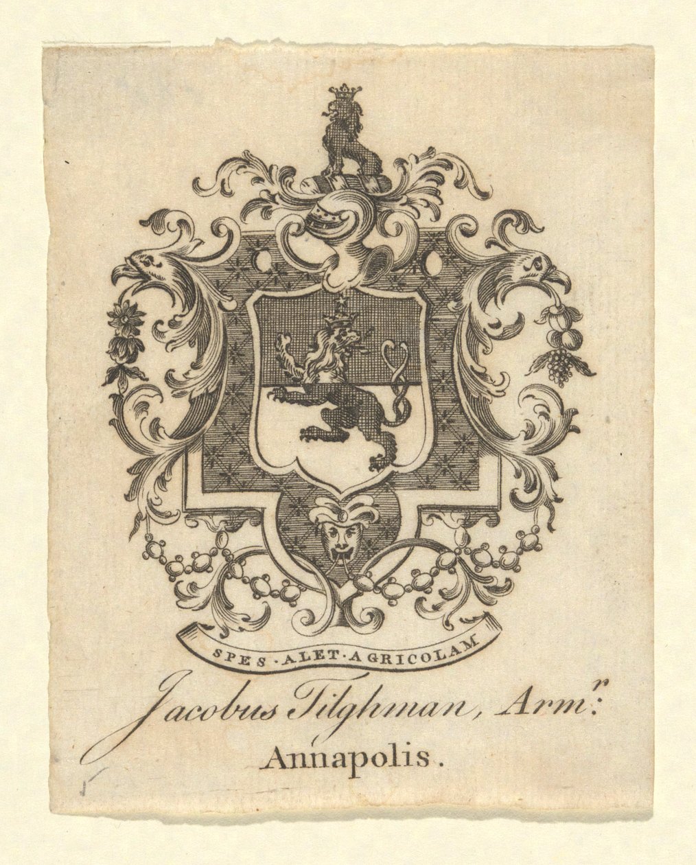 Bokskylt av Jacob Tilgham av Unknown