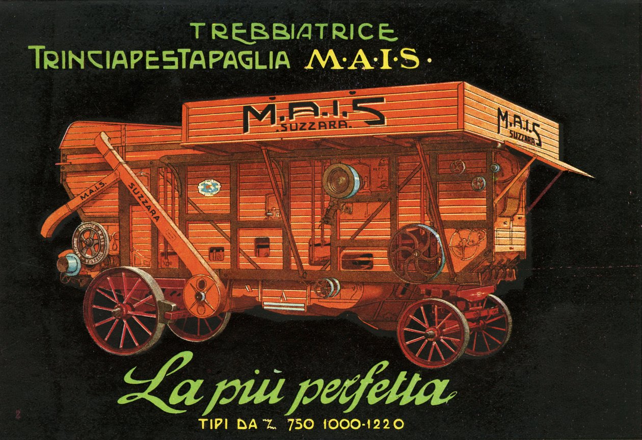 Jordbruksmaskiner. Suzzara, 1925 av Unknown