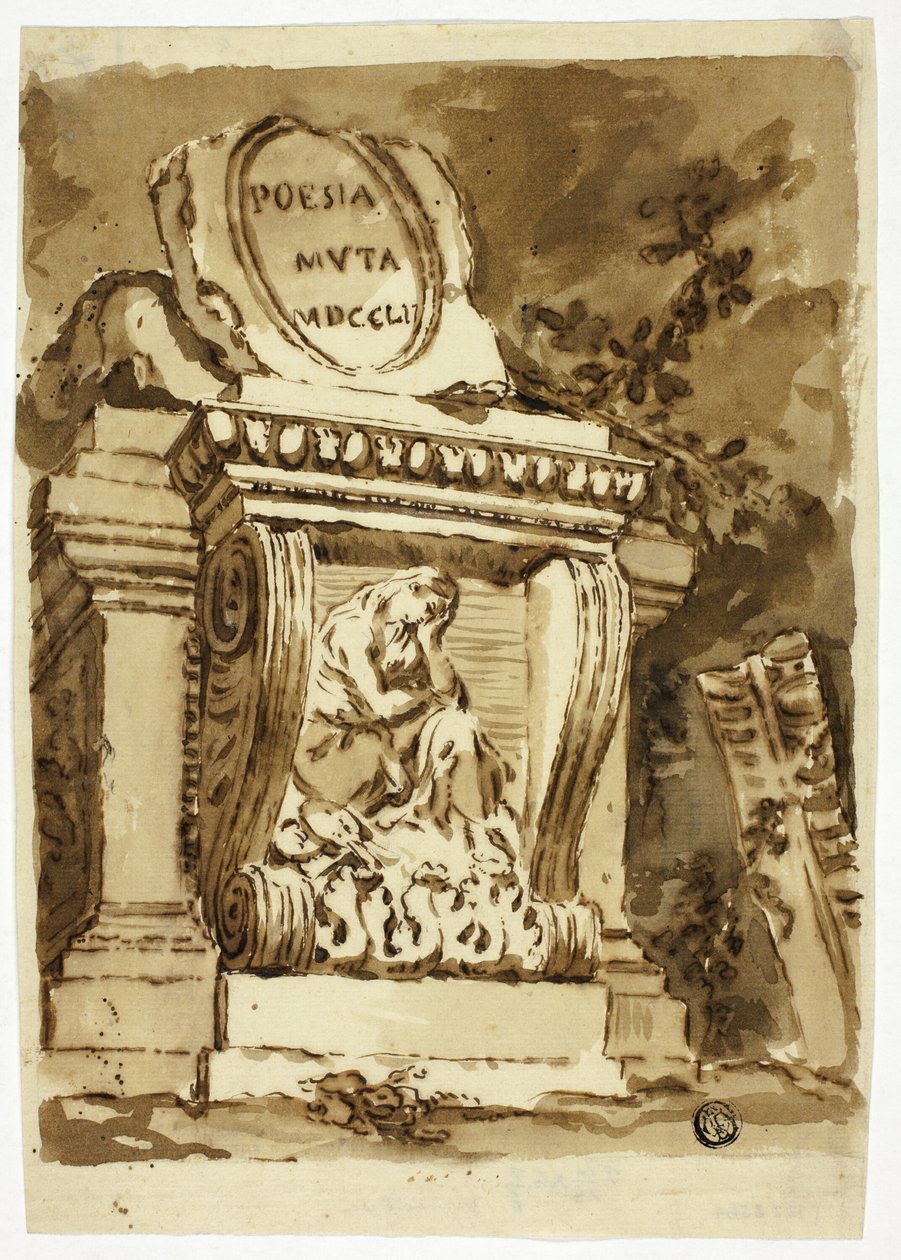 Begravningsmonument inskrivet "Poesia Muta" av Unknown