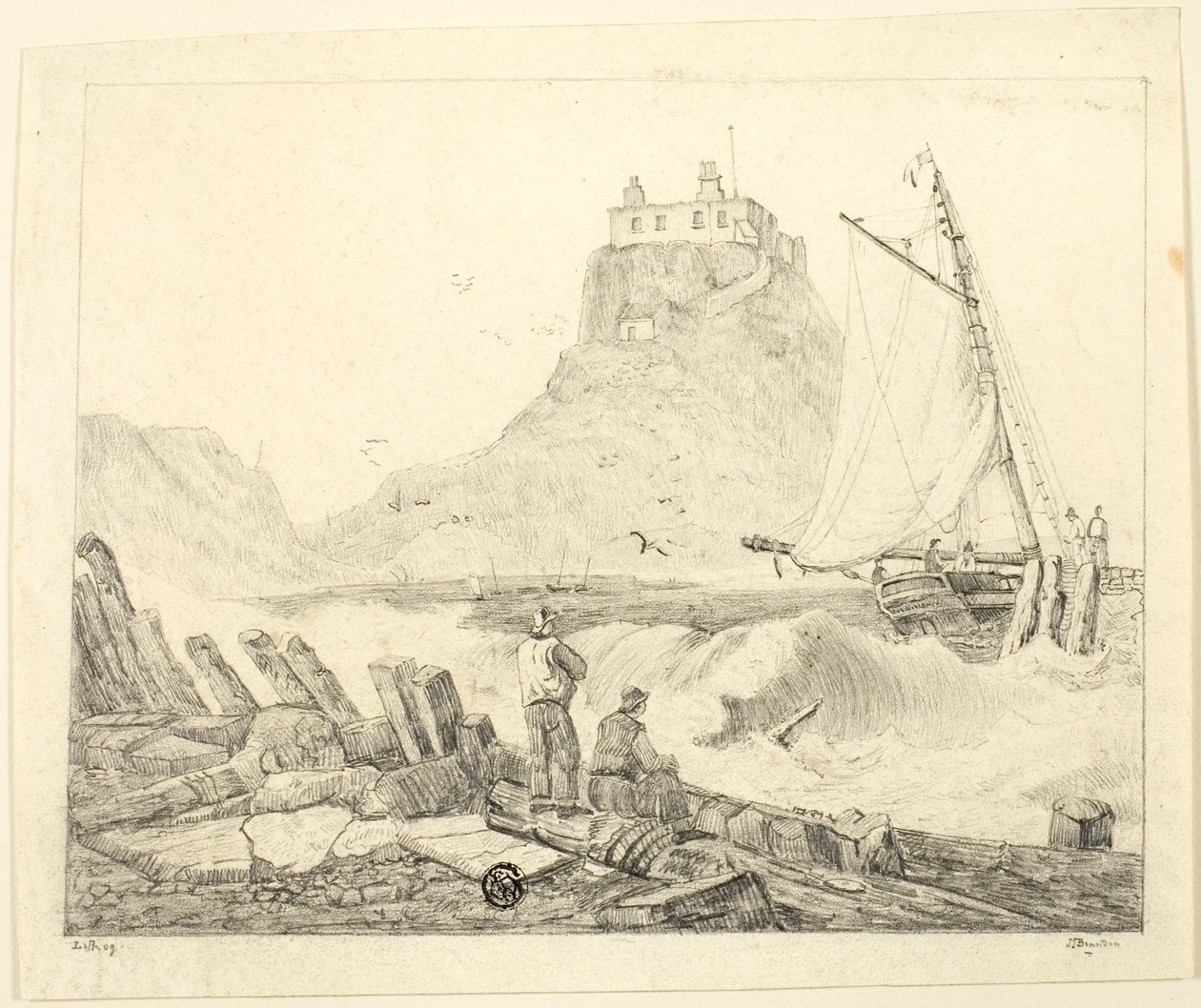 Hamn med gamla slott av Unknown