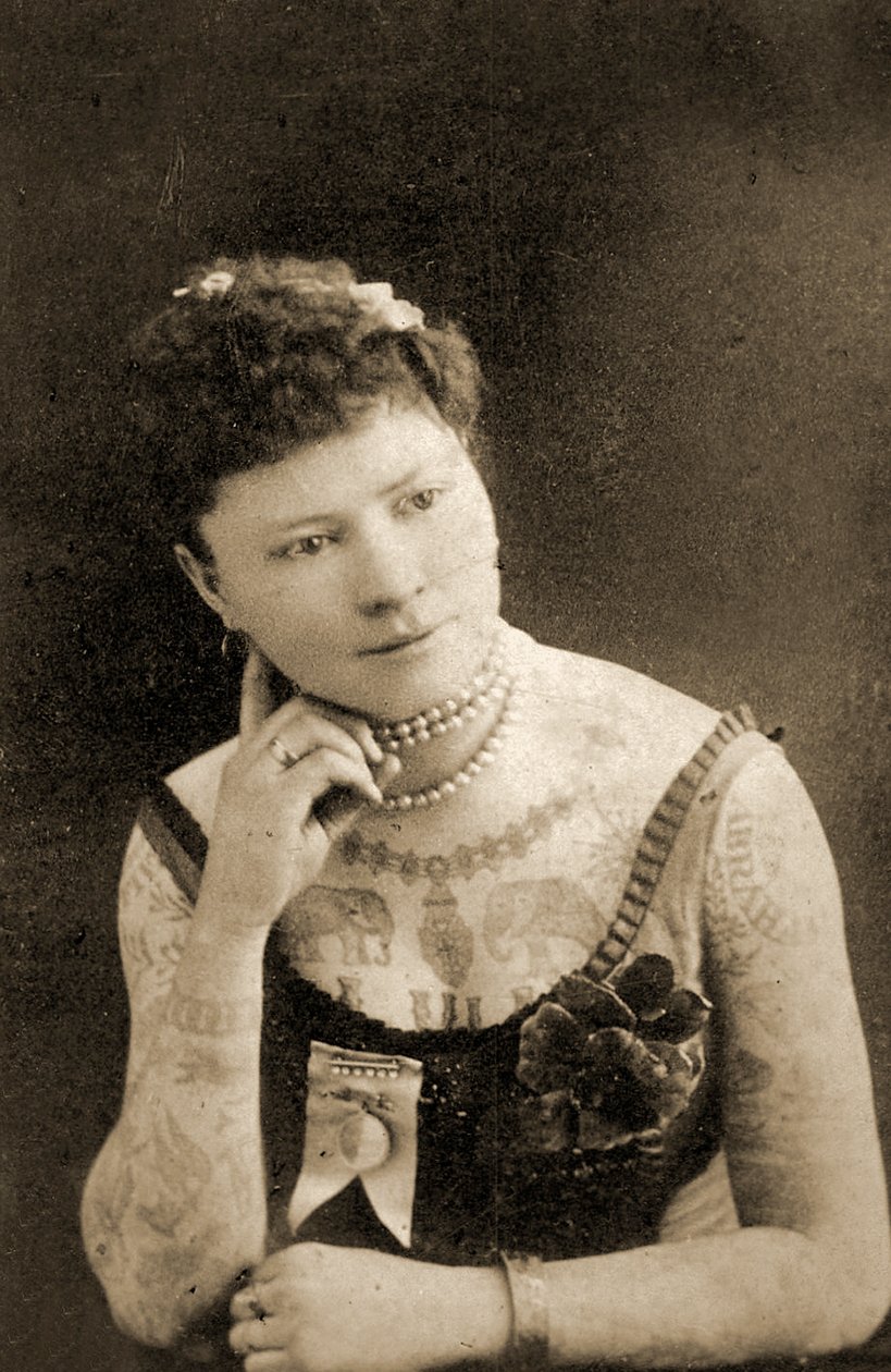 Porträtt av en tatuerad kvinna, ca 1905 av Unknown