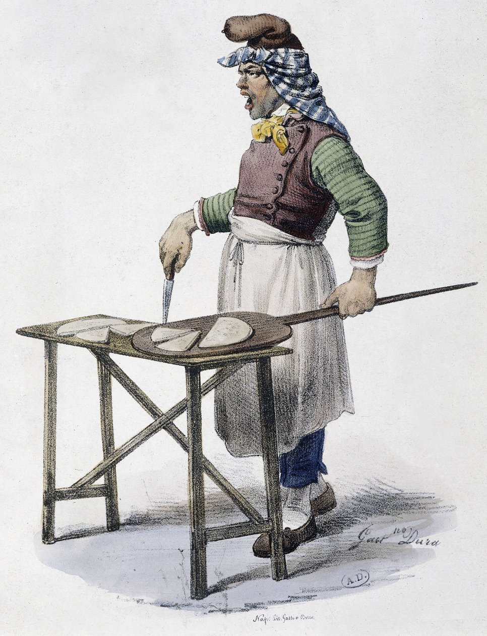 Osthandlare i Italien - litografi av Unknown artist