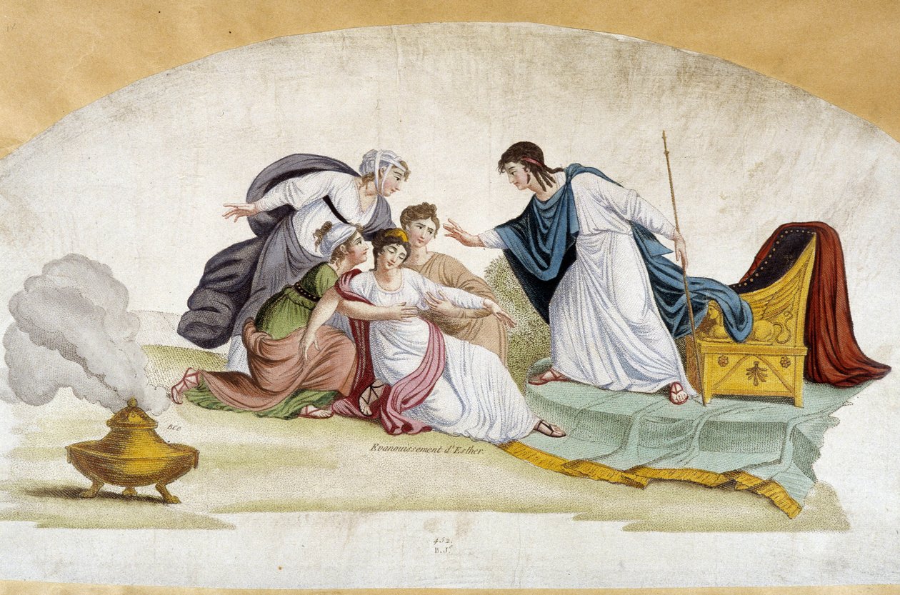 Esthers svimning - Fan Project, c. 1810. av Unknown artist