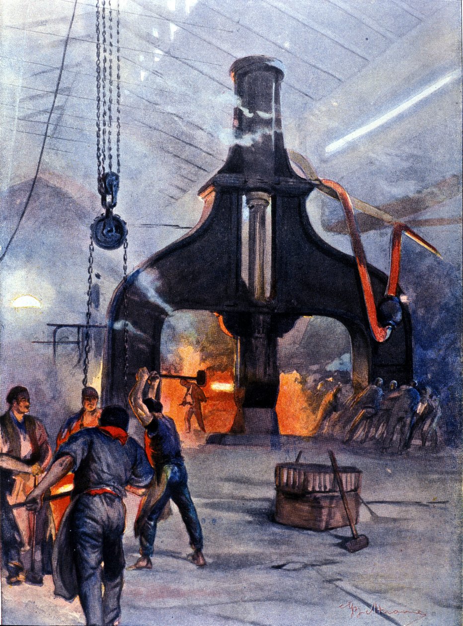 Metallfabriker Ansaldo 1890. av Unknown artist