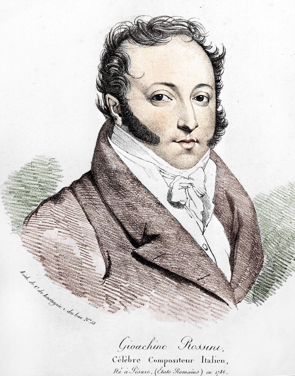 Porträtt av Gioacchino Rossini (1792-1868). av Unknown artist