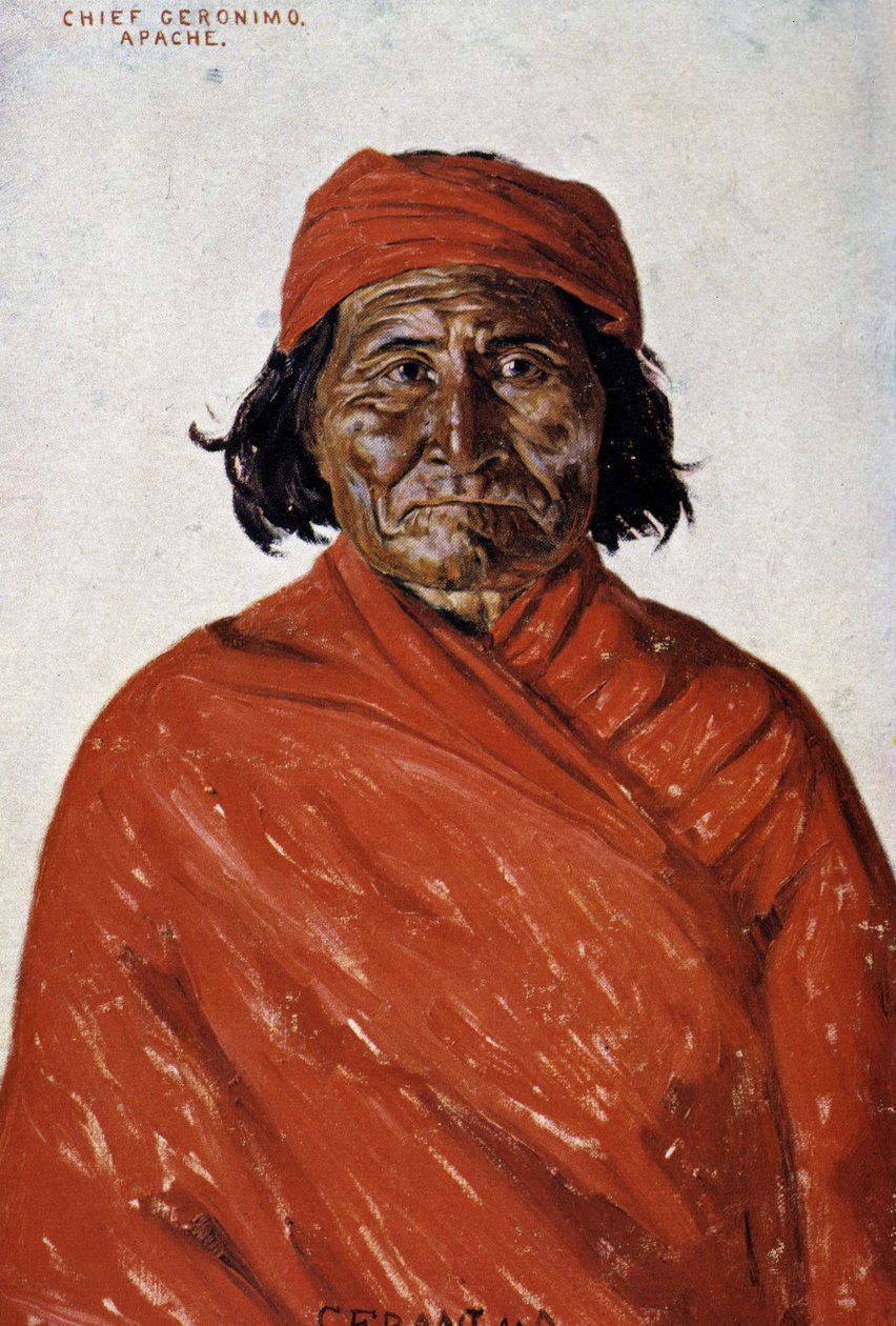 Porträtt av Géronimo, Apache-kock av Unknown artist