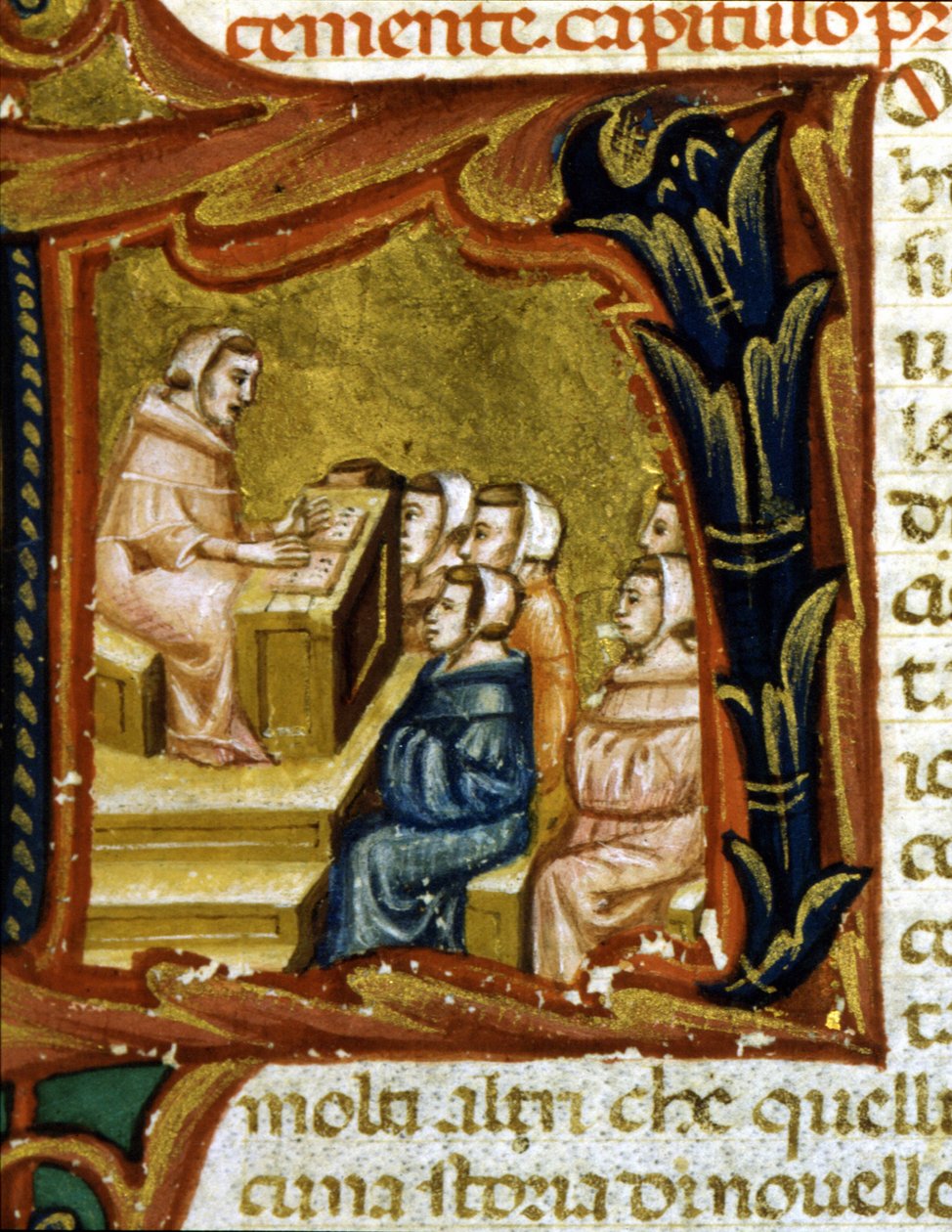 Undervisning. 1300-talsmanuskript. av Unknown artist