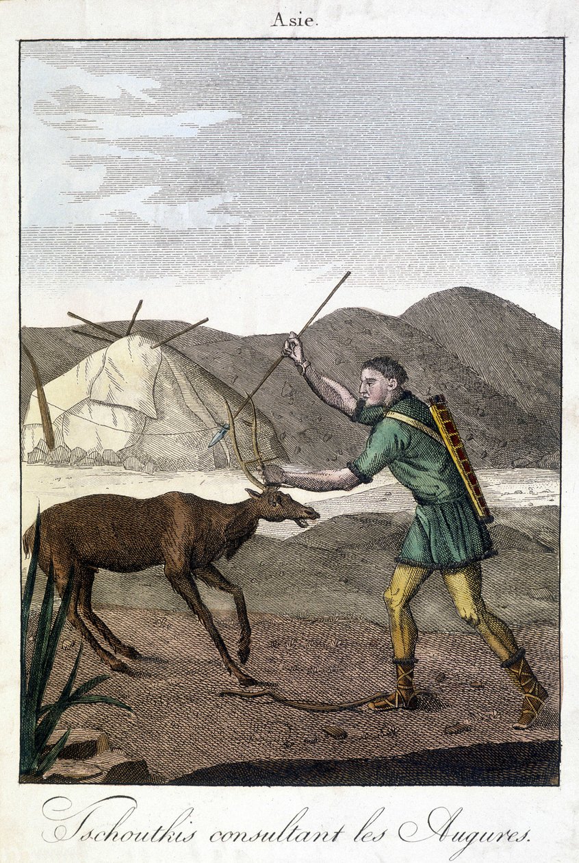 Tschutkis man konsulterar auspures (Asien). av Unknown artist