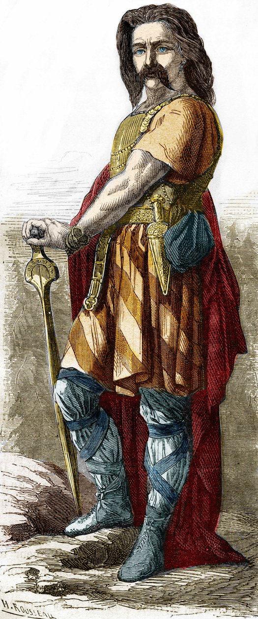 Vercingetorix (ca 72-46 f.Kr.), Galliens hövding. av Unknown artist