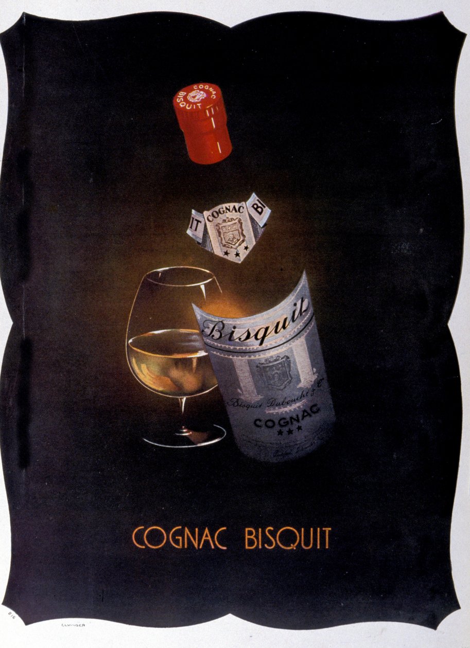 reklamaffisch för Cognac Bisquit. 1932. av Unknown artist