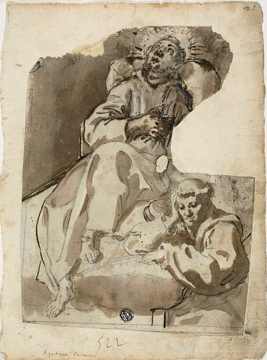 Ett helgons död av Unknown Sienese