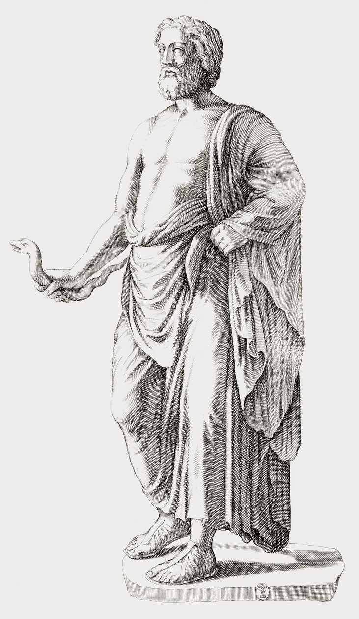 Asclepius. Porträtt. av Unknown artist