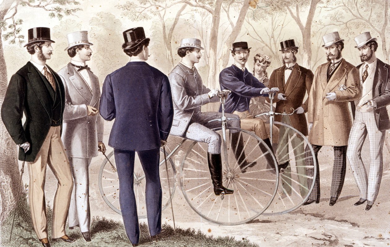 Cykeltur. Gravyr. 1870. av Unknown artist
