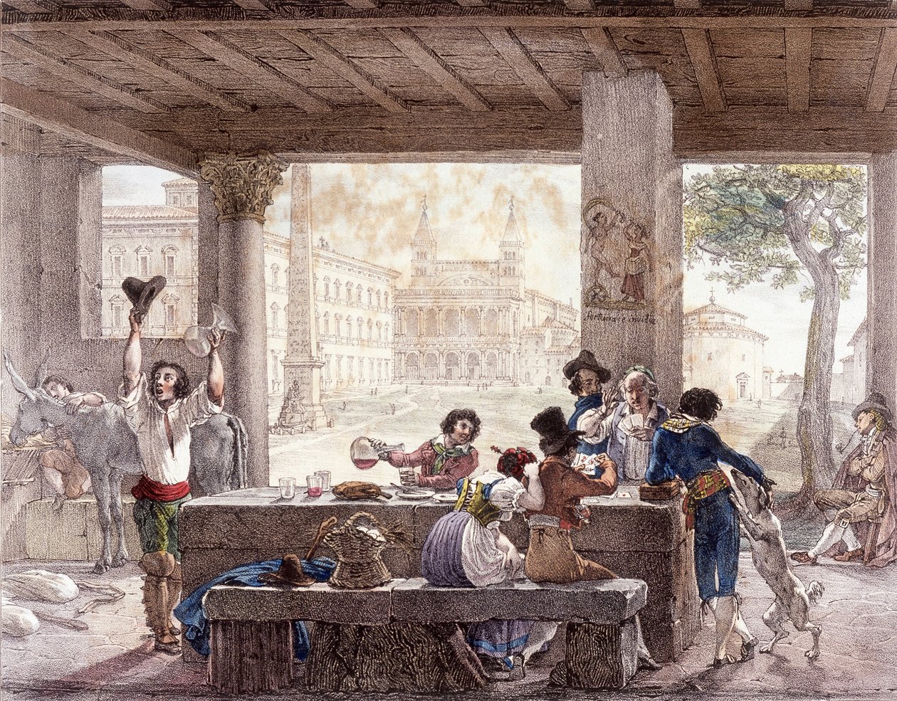 Bistro i Rom omkring 1820. av Unknown artist