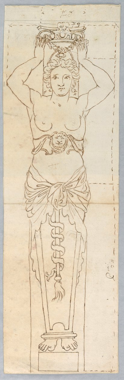 Design för en karyatid av Unknown artist
