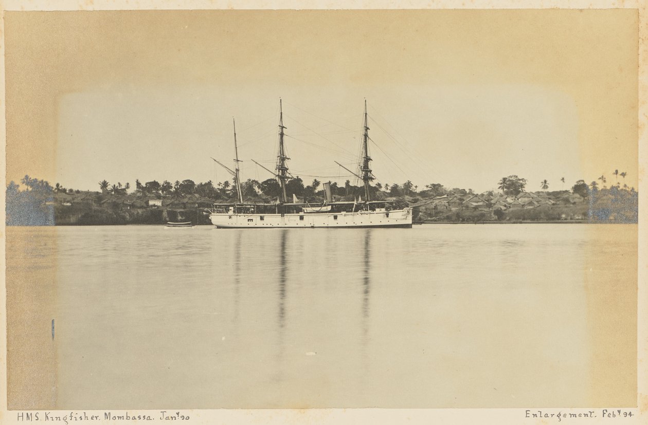 HMS Kingfisher. Mombassa. av Unknown artist