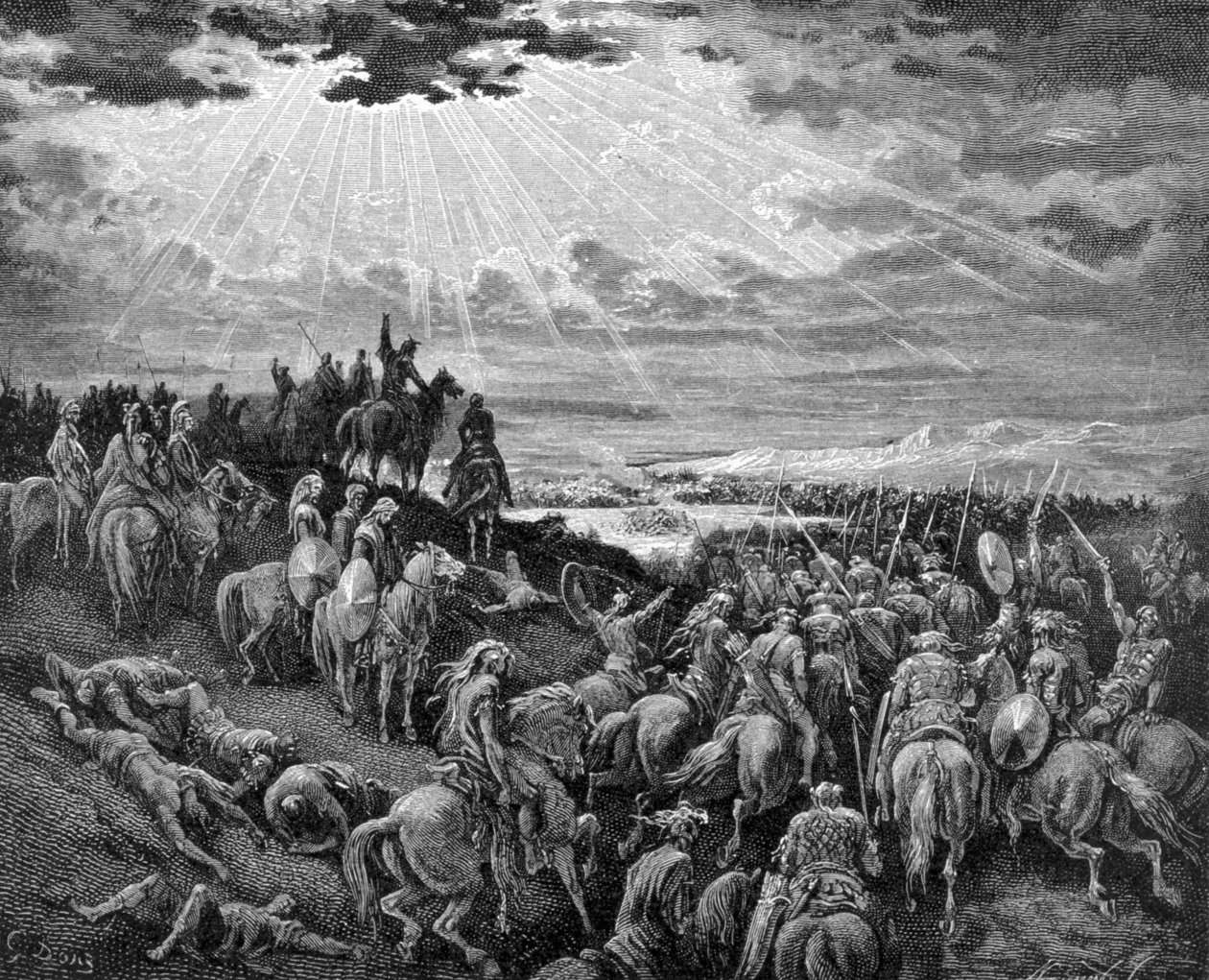 Joshua stoppar Solens ras. av Unknown artist