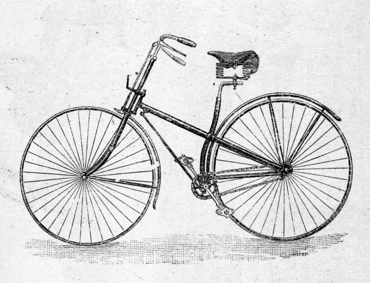 Modell av cykel med rak kropp. av Unknown artist
