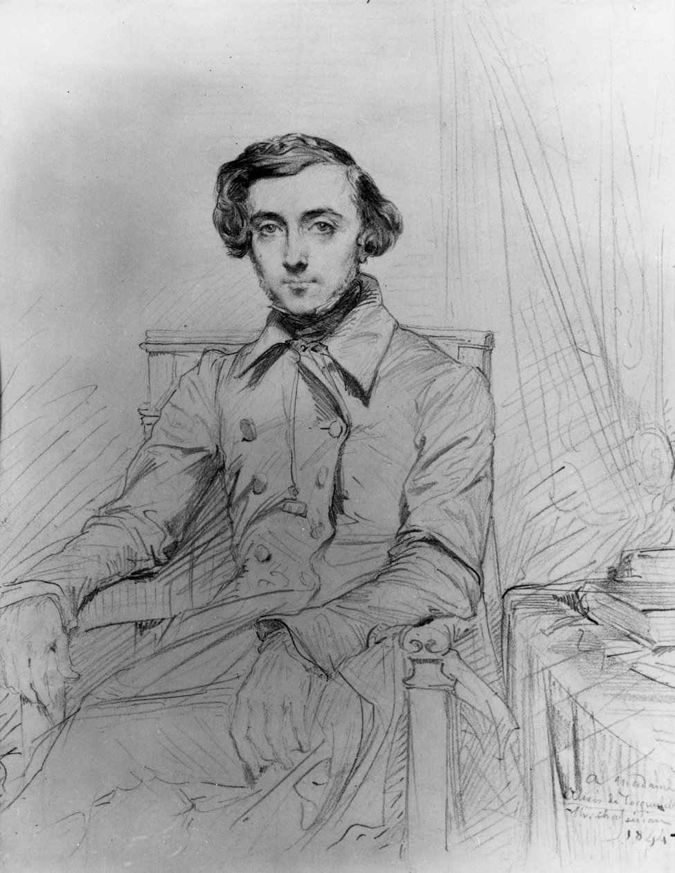 Porträtt av Alexis de Tocqueville (1805-1859). av Unknown artist