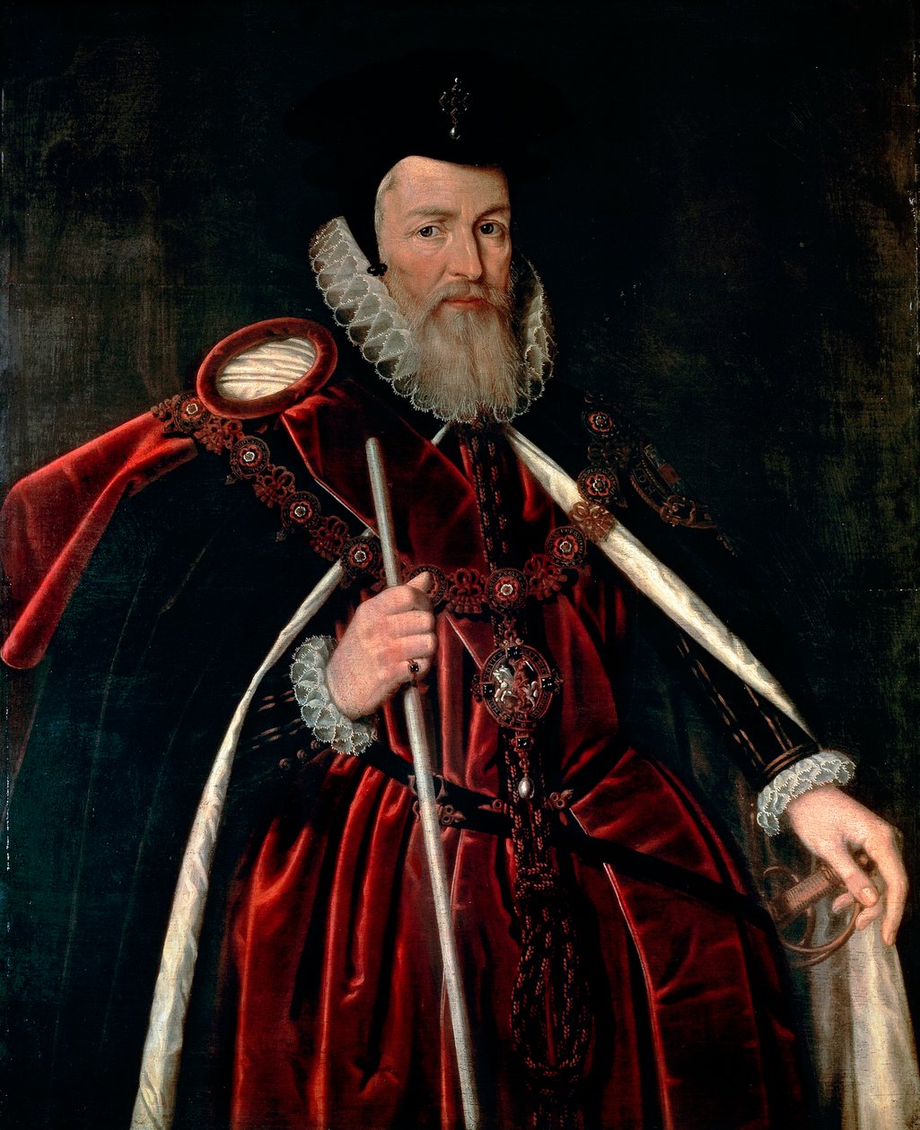 Porträtt av William Cecil Baron Burghley av Unknown artist