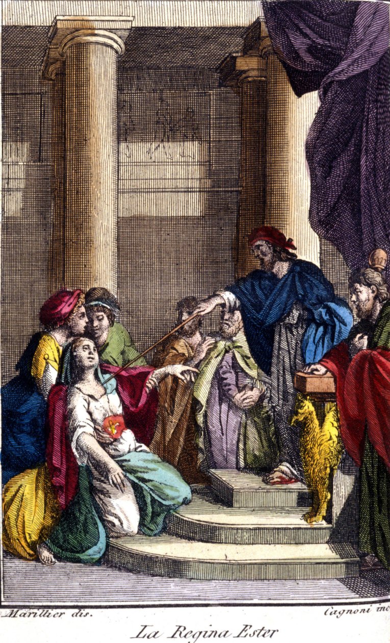 Drottning Ester. 1700-talsgravyr. av Unknown artist