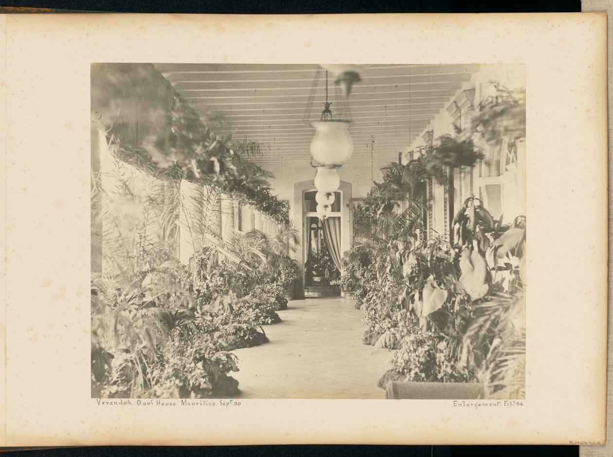 Verandan. Regeringens hus. Maurituis. av Unknown artist