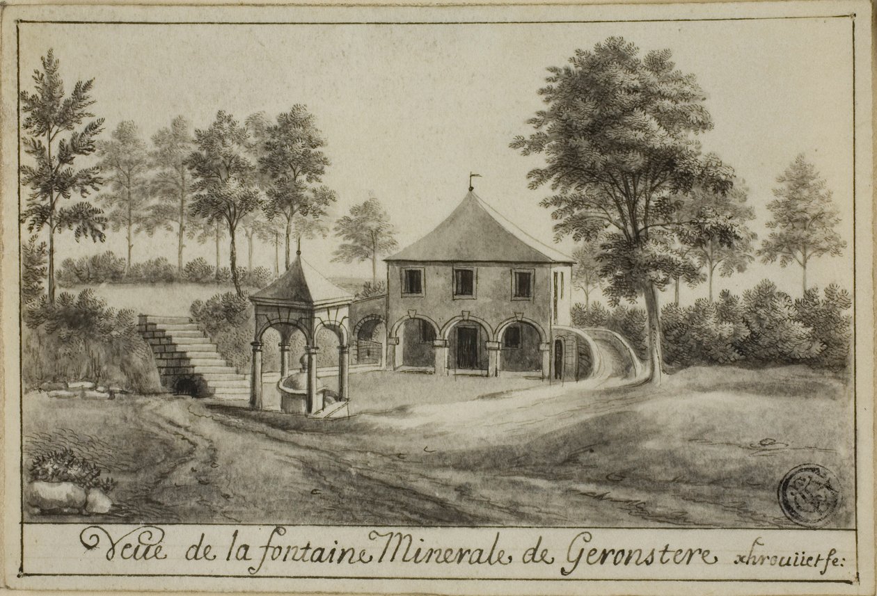 Utsikt över mineralkällan vid Geronstere av Unknown artist