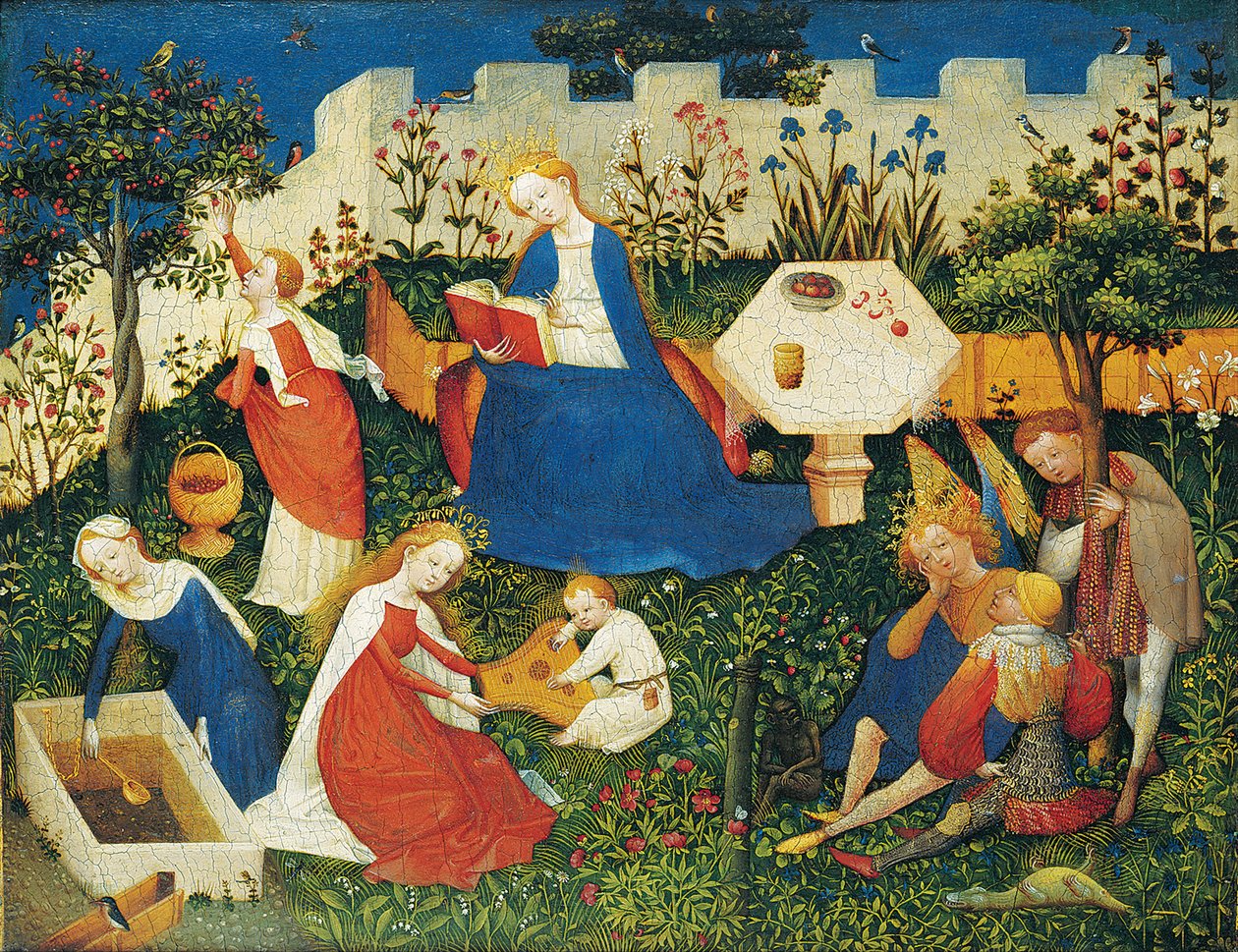 Paradisets lilla trädgård av Upper Rhenish Master