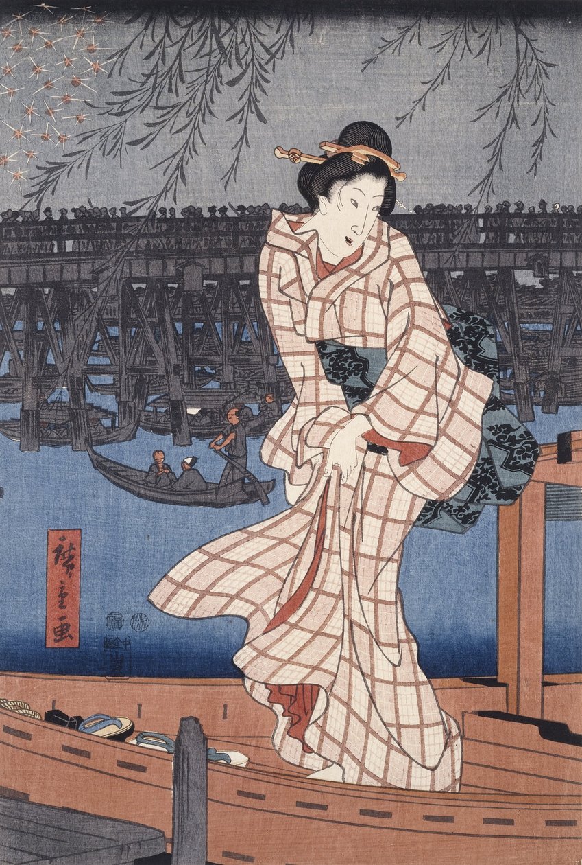 Evening on the Sumida river av Utagawa Hiroshige