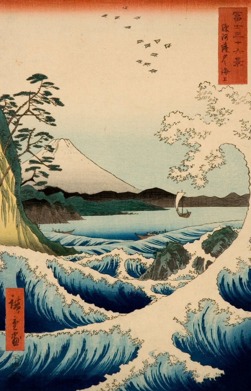 The Sea at Satta, Suruga Province, from the series Thirty-six Views of Mount Fuji av Utagawa Hiroshige