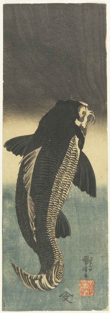 Svart karp, ca. 1842 av Utagawa Kuniyoshi