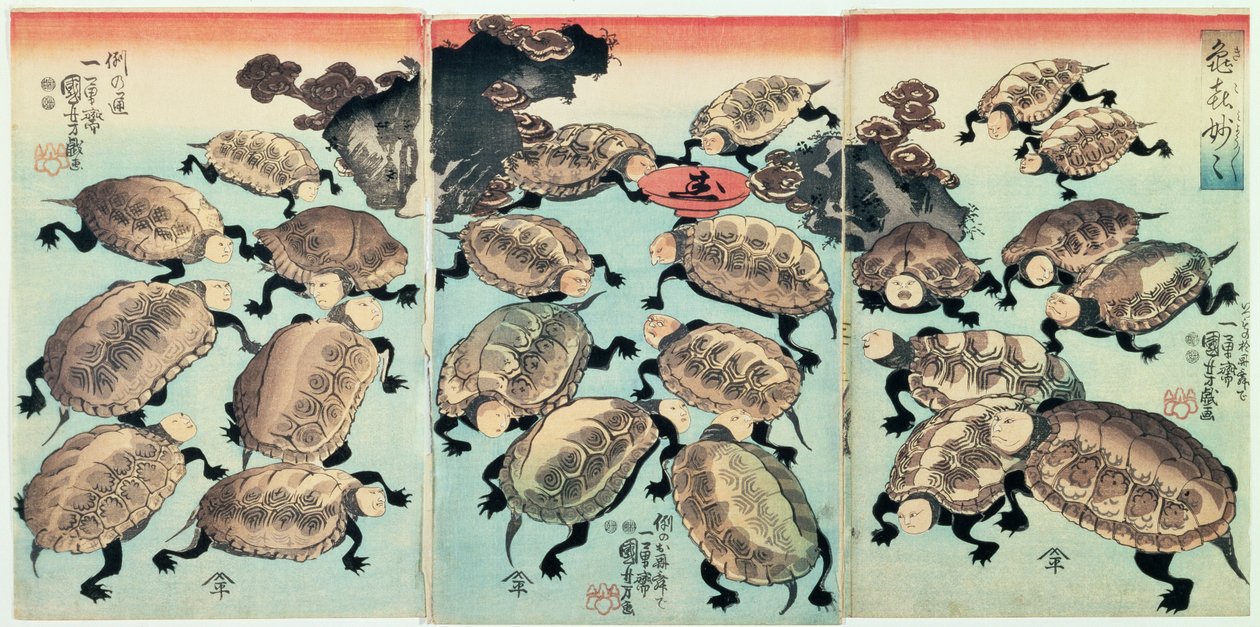 Kinki-Myo-Myo (Very, Very Droll) (träblocktryck) av Utagawa Kuniyoshi