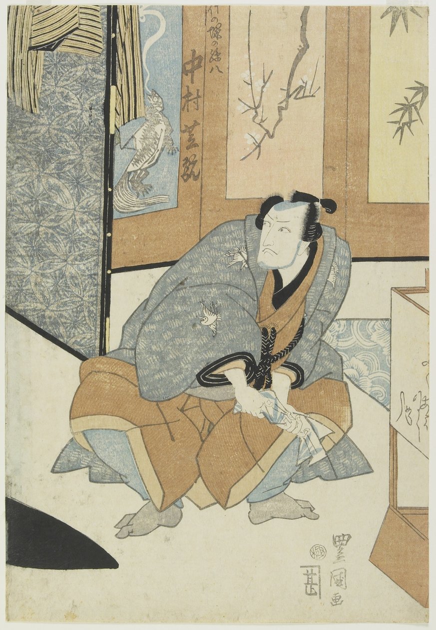 Tee c and r Nakamura Shikan Som barnbarn 8 av f Takezuka av Utagawa Toyokuni