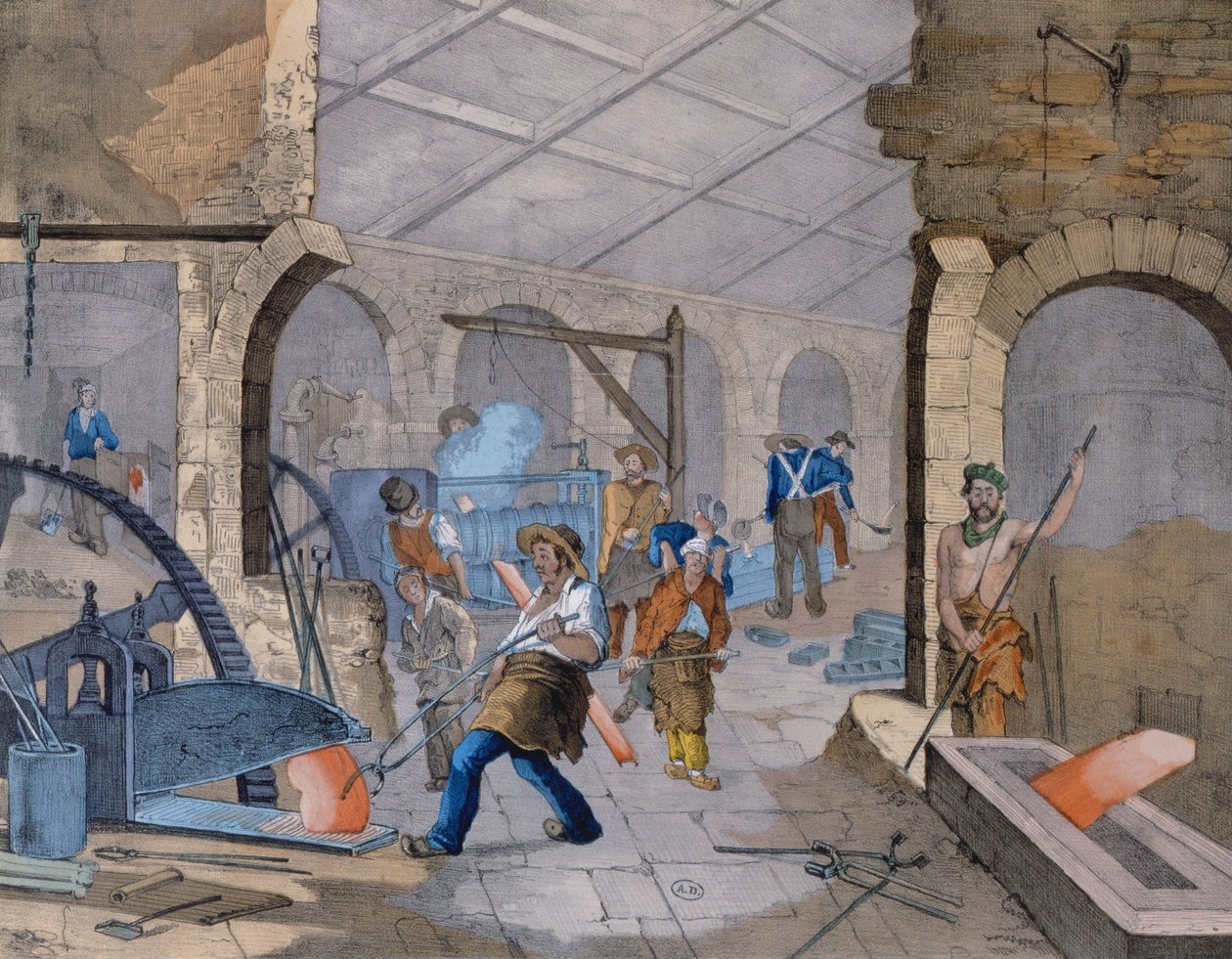 Järnbruk, c.1860 av V. Janson