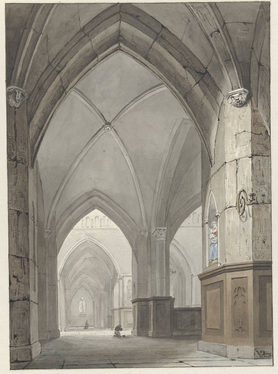 Kerkinterieur av Valentijn Bing