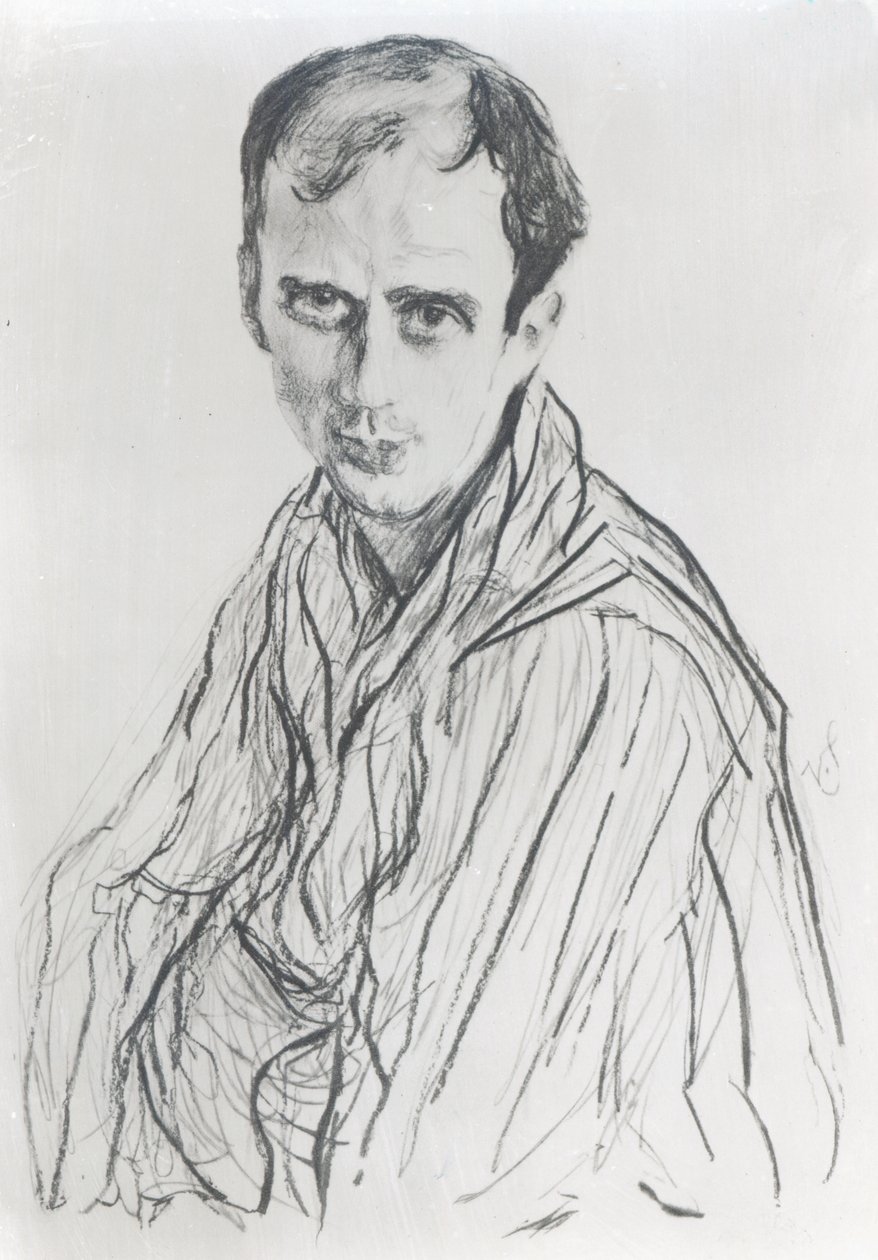 Michel Fokine, 1909 (sangvinskt på papper) av Valentin Aleksandrovich Serov