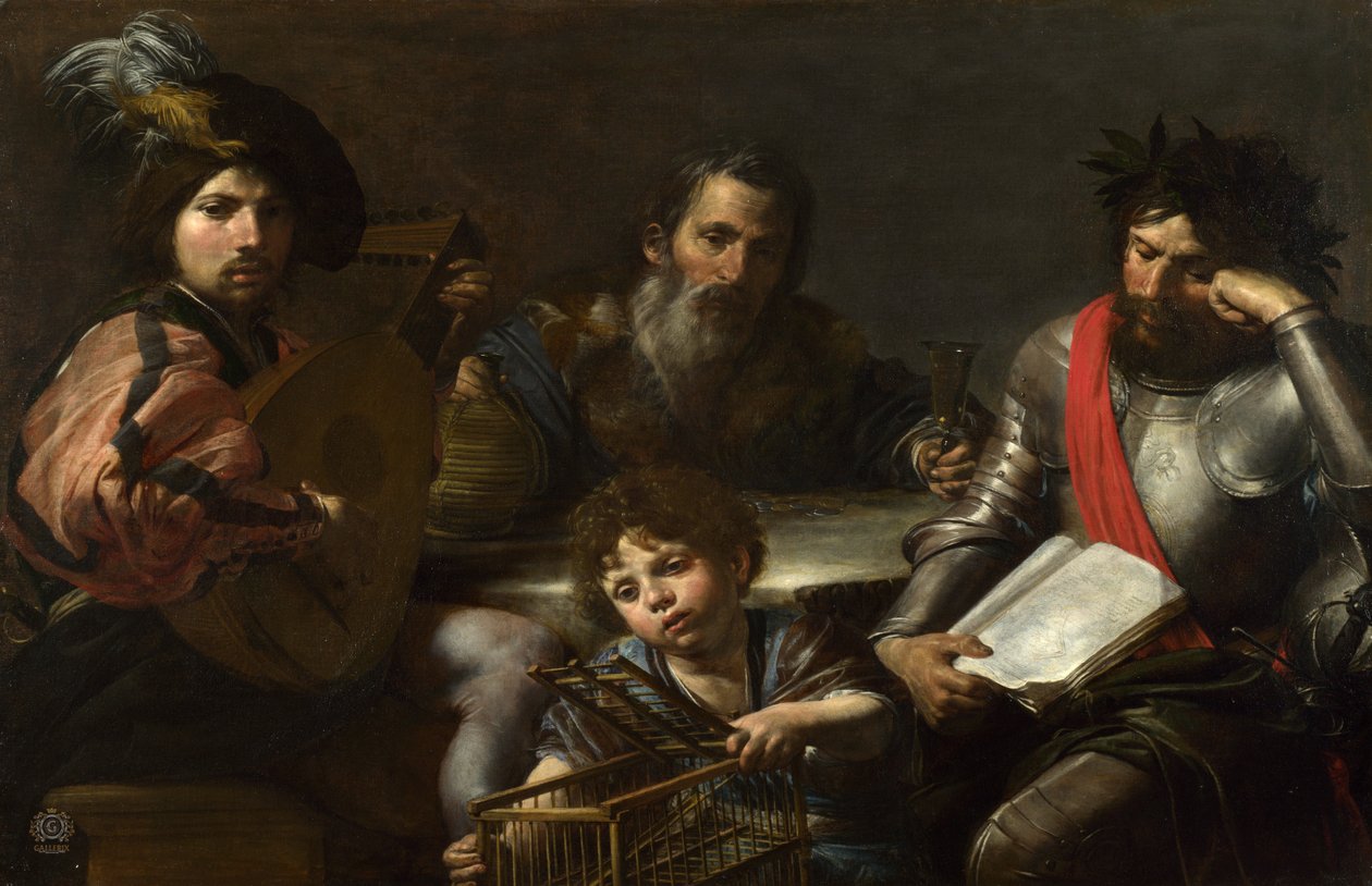 Människans fyra åldrar, c.1626-7 av Valentin de Boulogne