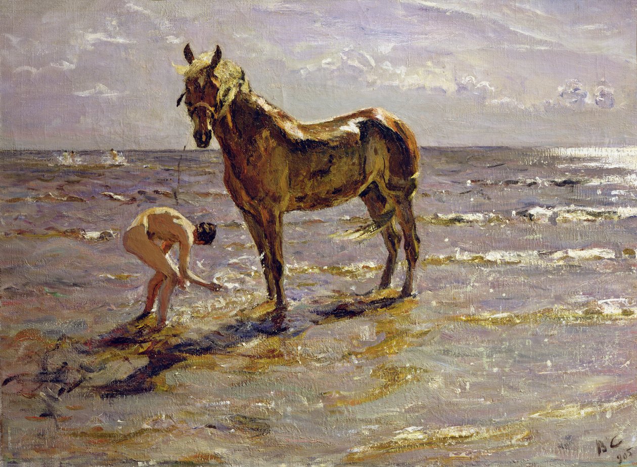 Bada en häst, 1905 av Valentin Aleksandrovich Serov
