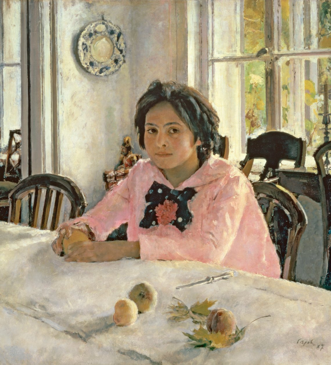 Flicka med persikor av Valentin Aleksandrovich Serov