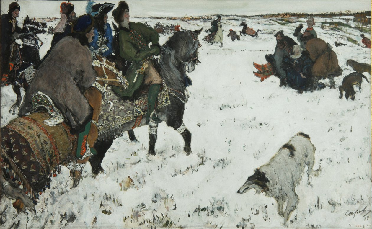 Peter I på jakt, 1902 av Valentin Aleksandrovich Serov