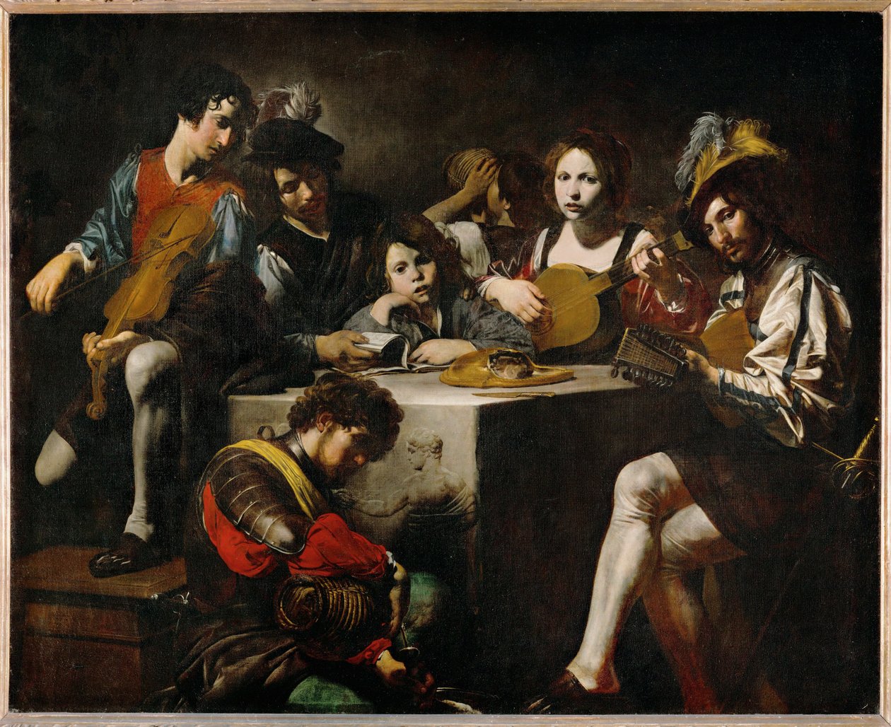 Konsert på basreliefen - Konserten ... av Valentin de Boulogne