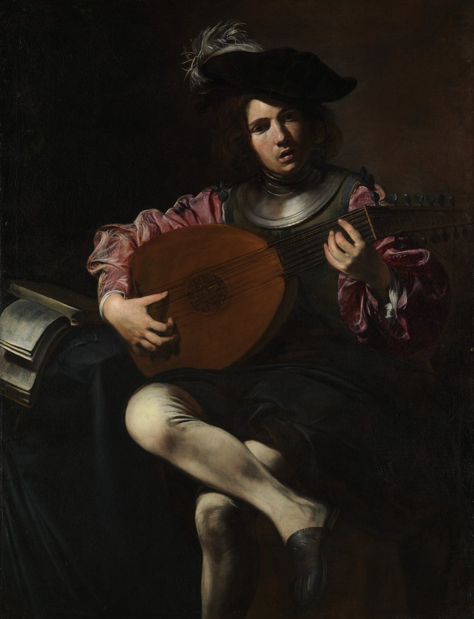 Lutspelare, ca. 1625-26. av Valentin de Boulogne