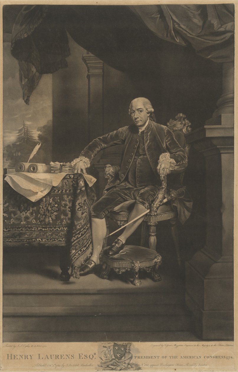 Henry Laurens av Valentine Green after John Singleton Copley