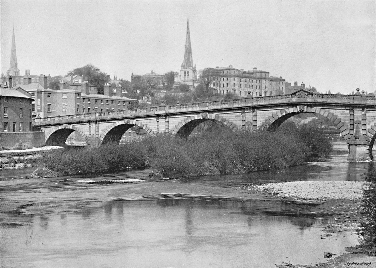 English Bridge, Shrewsbury, c1896 av Valentine and Sons Ltd